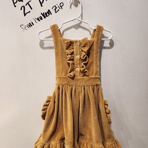 Kids Tan Dress with Ruffle Details